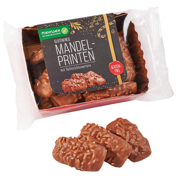 Mandel-Printen mit Vollmilchkuvertüre glutenfrei 175g-Poensgen