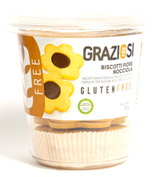 Biscotto Fiore Nocciola (Kekse mit Haselnusscreme) 190g - Graziosi