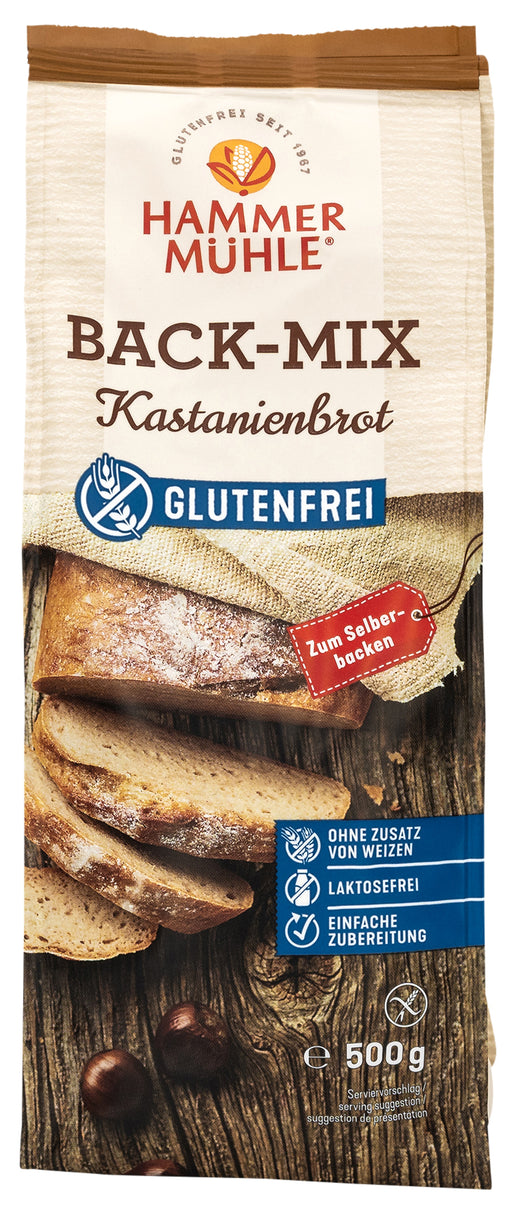 Back-Mix Kastanienbrot 500g - Hammermühle

Back-Mix Kastanienbrot von Hammermühle ist eine glutenfreie Backmischung für ein glutenfreies Kastanienbrot.