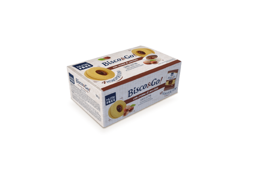 Bisco & Go mit Haselnusscreme 160g- Nutri Free

Die Kekse mit Haselnusscreme sind einzeln verpackt und somit der perfekte Begleiter zum Kaffee und eignen sich daher sehr gut als Snack für zwischendurch.