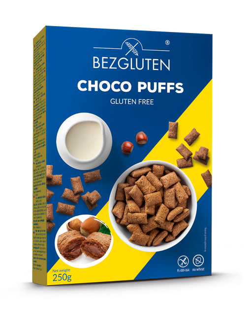 Choco Puffs - Kakaokissen mit Haselnussfüllung 250g- Bezgluten D430