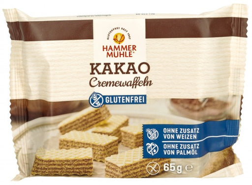 Kakao Cremewaffeln 65g  - Hammermühle

Glutenfreie Kakao Cremewaffeln von Hammermühle. 