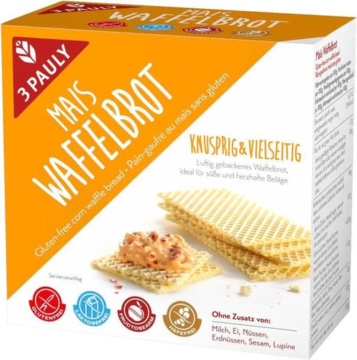 Mais Waffelbrot 100g - 3 Pauly

Glutenfreies Mais Waffelbrot von 3 Pauly – luftig, knusprig gebackenes Waffelbrot aus Maismehl. Mit herzhaftem oder süßem Belag genauso ein Genuss, wie als Knabberei für zwischendurch. Und Kinder lieben dieses Brot besonders auch als glutenfreies Pausenbrot für den Kindergarten oder die Schule.