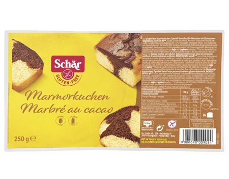 Marmorkuchen 250g - Schär

Marmorkuchen von Dr. Schär, ist glutenfrei und laktosefrei. Luftig lockerer und saftiger Marmorkuchen, schmeckt wie hausgemacht, einfach lecker!