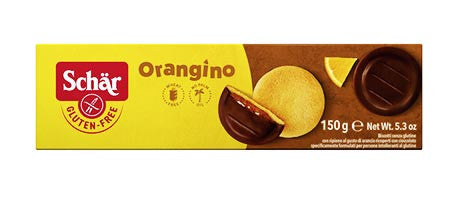 Orangino 150g - Schär

Orangino von Dr. Schär ist ein zartes glutenfreies Gebäck mit einer köstlich-saftigen Orangenfruchtfüllung, umhüllt von einem Hauch Bitterschokolade.