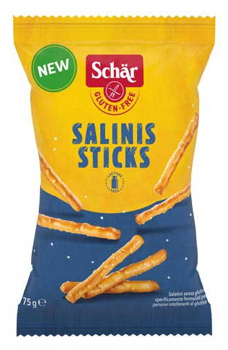 Salinis Sticks 75g- Schär

Knusprig gebackene Salzstangen für Partys oder einen gemütlichen Abend mit Freunden.