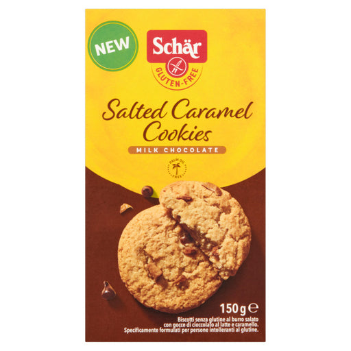 Salted Caramel Cookies 150g - Schär

Gesalzene Butterkekse mit Milchschokolade und Karamelltropfen – das ist mal ein Versprechen für guten Geschmack