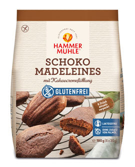 Schoko Madeleines 180 g - Hammermühle

Glutenfreie Schoko Madeleines&nbsp;mit Kakaocremefüllung nach französischem Rezept von Hammermühle. 