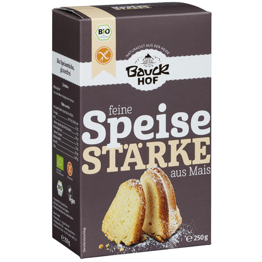 Speisestärke Mais 250g - Bauckhof Bio

Speise Stärke von Bauckhof ist eine glutenfreie und sehr feine Stärke aus bestem Mais zur Bindung von Soßen und Suppen und für Desserts.