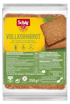 Vollkornbrot 250g - Schär

Natürlich glutenfreies und weizenfreies Vollkornbrot mit Buchweizen!