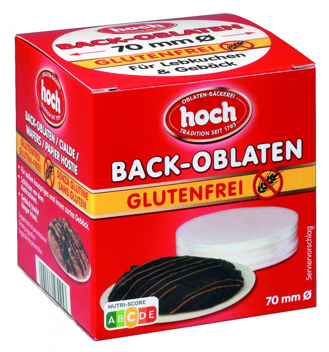 Backoblaten für Lebkuchen 70mm rund - Hoch Oblaten